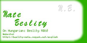 mate beslity business card
